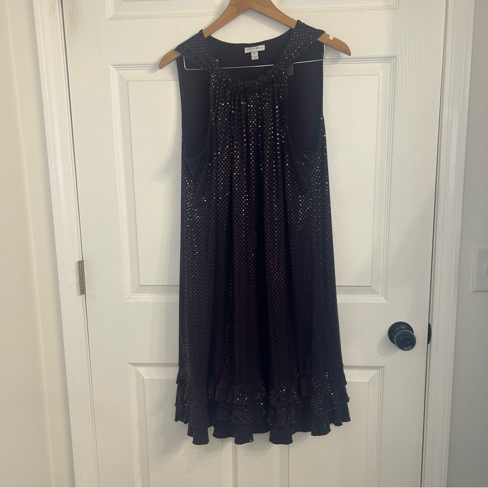 Fashion Bug Deep Purple Dress with Metallic Accents